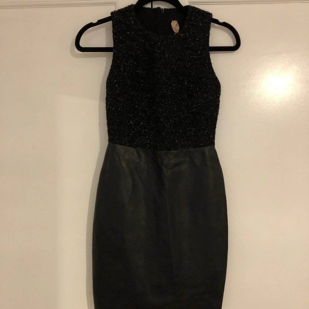 Bailey 44 Razorback Knit & Leather Dress